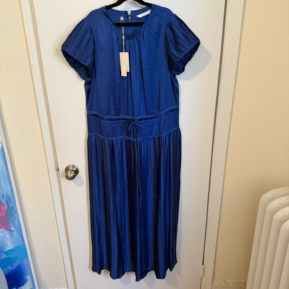 Rebecca Taylor Pleated Midi Dress in Colbalt/NWT